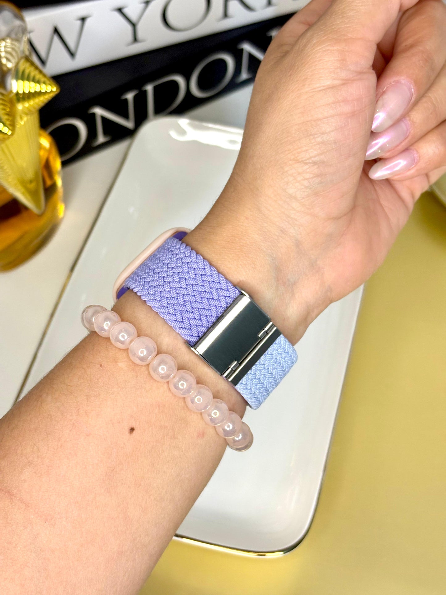 Correa Apple Watch de Tela Morada con Protector