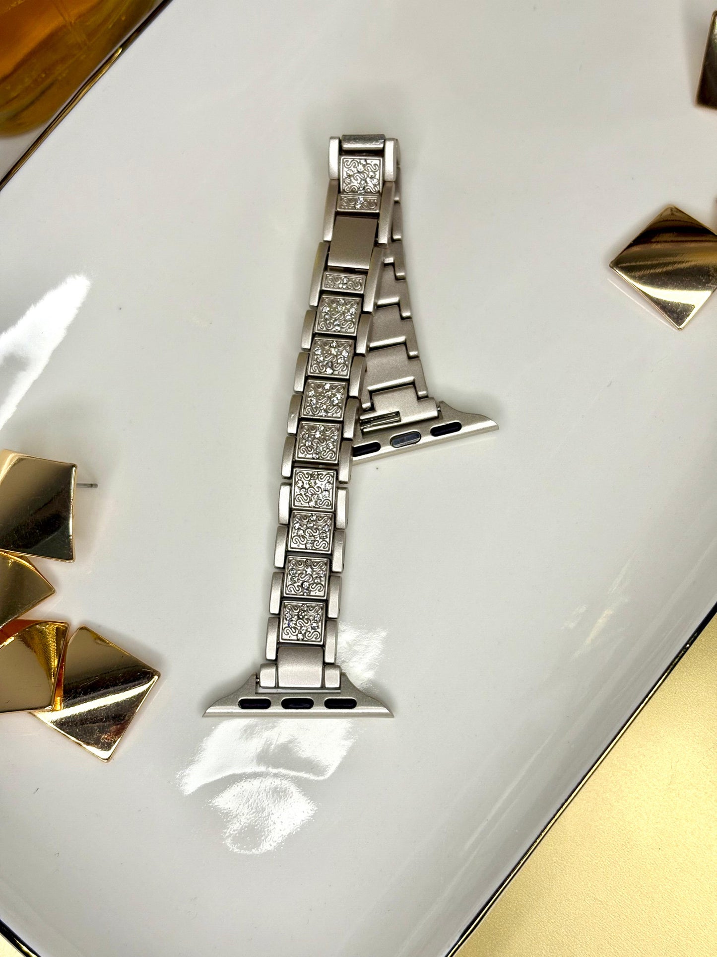 Correa Apple Watch Metal Mate con Piedras Brillantes