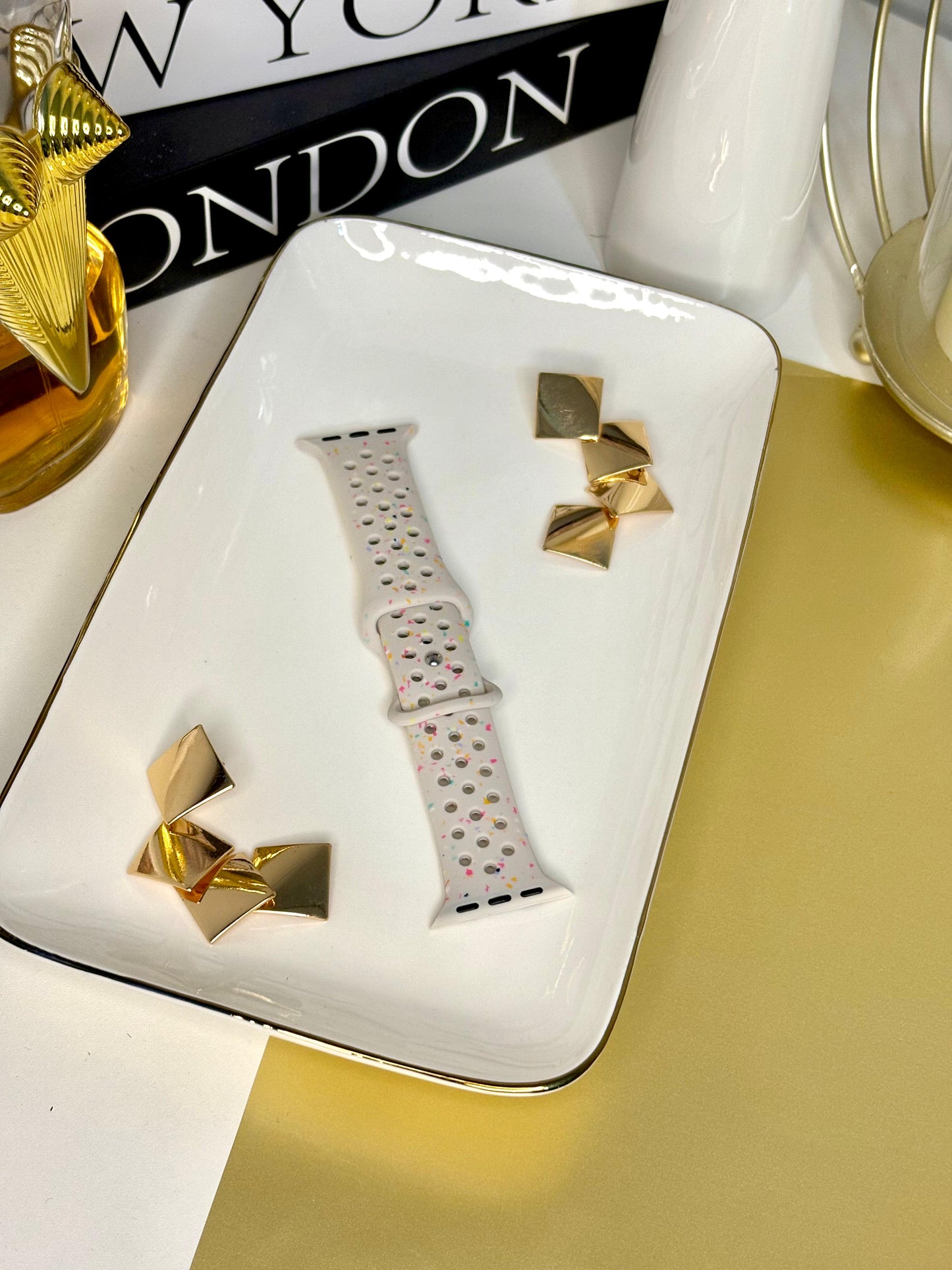 Correa Apple Watch Gris con Motitas de Colores