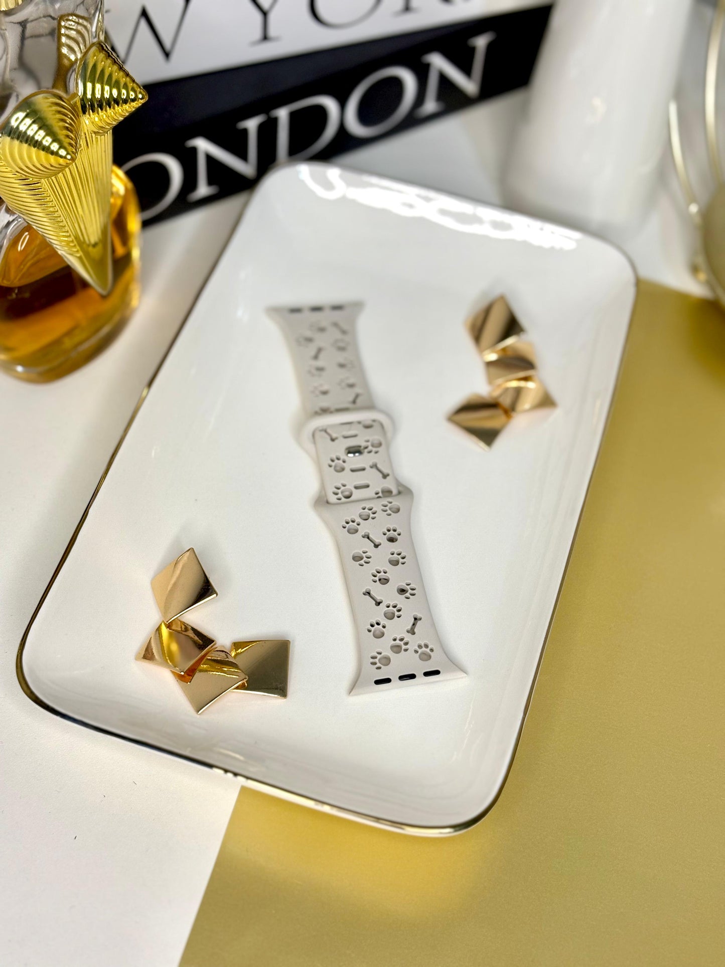 Correa Apple Watch Silicona Gris con Huellitas