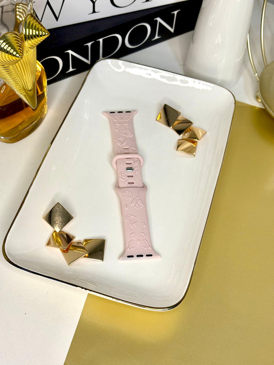 Correa Apple Watch Silicona Rosa con Mariposas