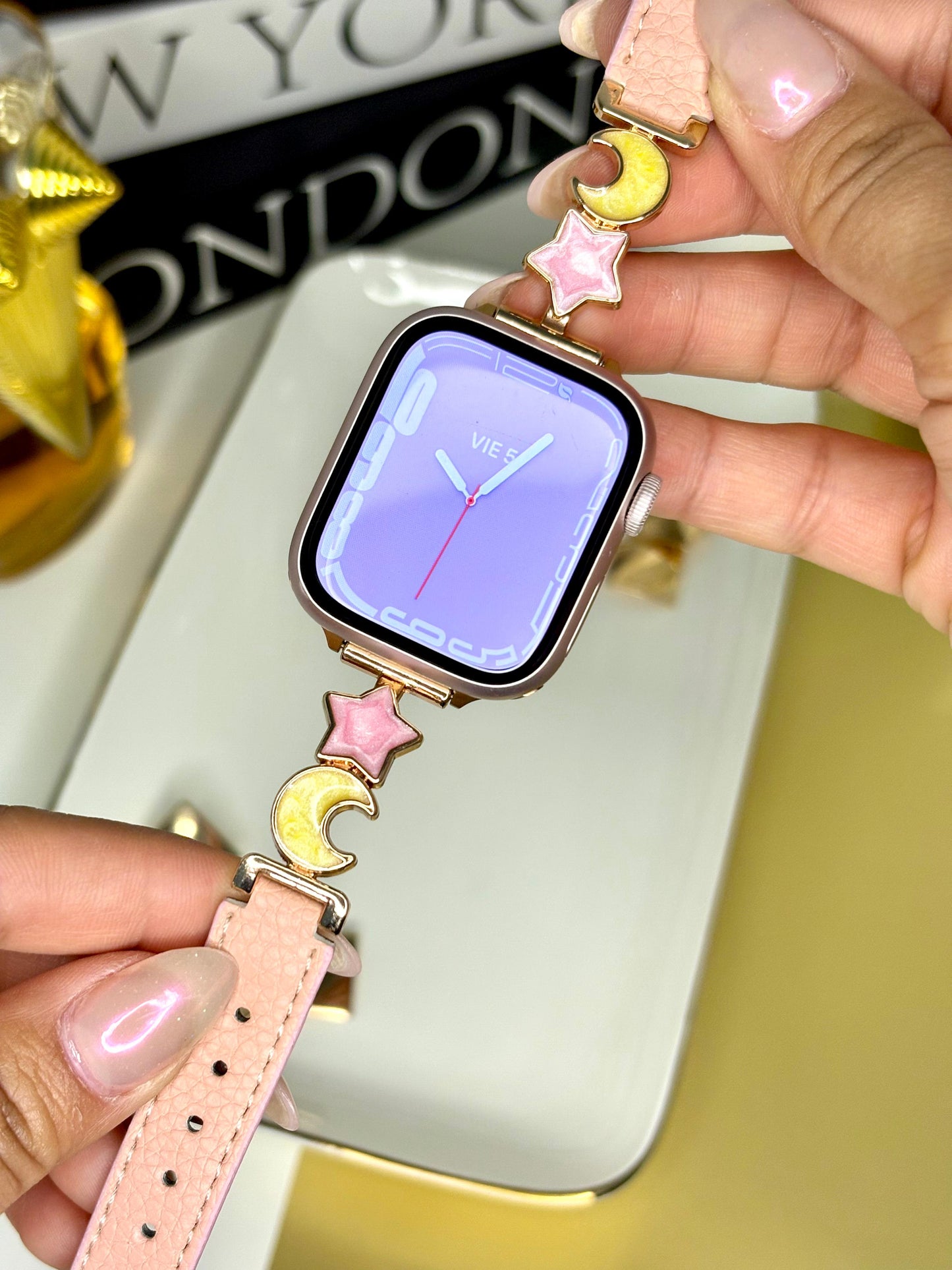 Correa Apple Watch Cuerina Lune y Estrellas