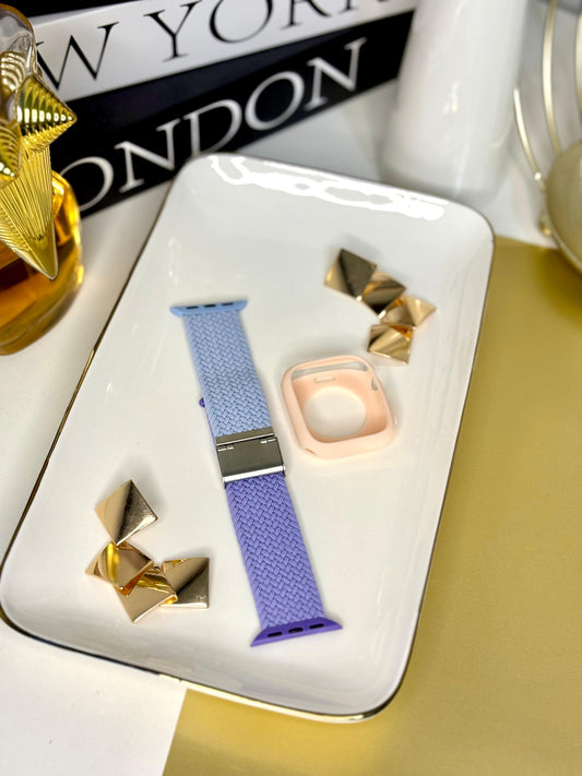 Correa Apple Watch de Tela Morada con Protector