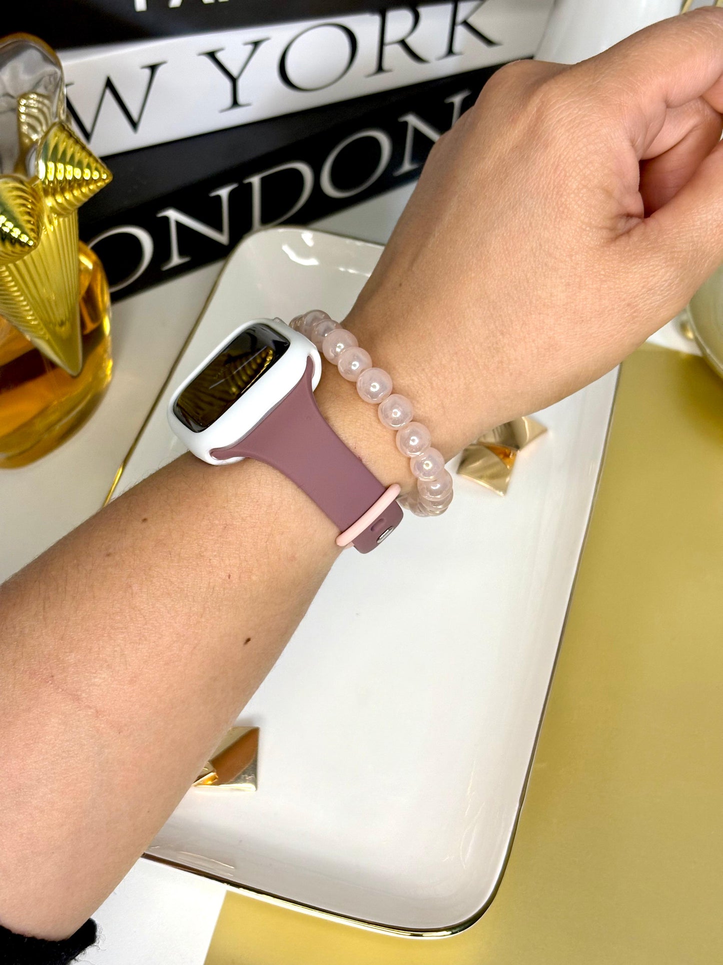 Correa Apple Watch Rosa y Morado con Protector