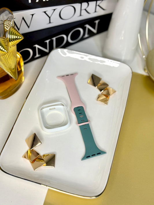 Correa Apple Watch Verde Tiffany y Rosa con Protector