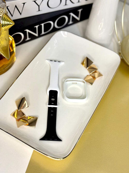 Correa Apple Watch Blanco y Negro con protector