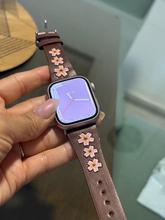 Correa Apple Watch Cuerina con Flores